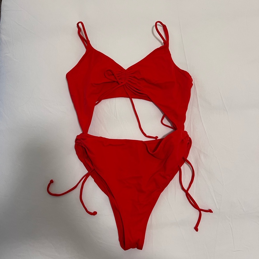 LA hearts red string bikini